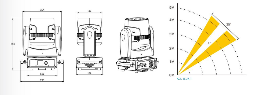 M5 7x40w Beam Wash Moving Head