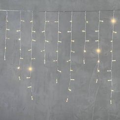 Светодиодная бахрома с колпачком 3,2*0,9 м., 180 теплых белых LED ламп, прозрачный провод ПВХ, IP65, LTC (PIL180CAP-10-2WW)