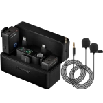 Радиосистема Saramonic Ultra 03 (TX+TX+RX) 2,4Гц приемник + 2 передатчика в зарядном кейсе + 2 петличных микрофона, 3,5мм/USB-C/Lightning, микрофон петличка для блогера, стрима, интервью, цвет черный