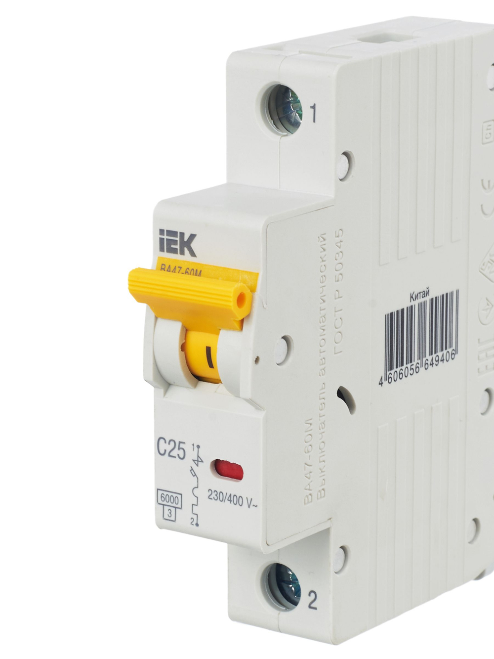 KARAT Автоматический выключатель ВА47-60M 1P C 25А 6кА IEK
