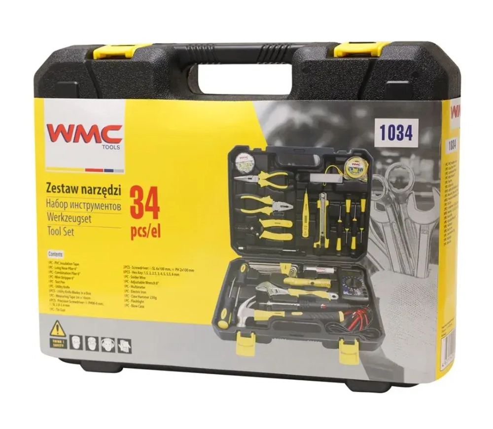 Набор инструментов 34пр, для электрика WMC TOOLS WMC-1034