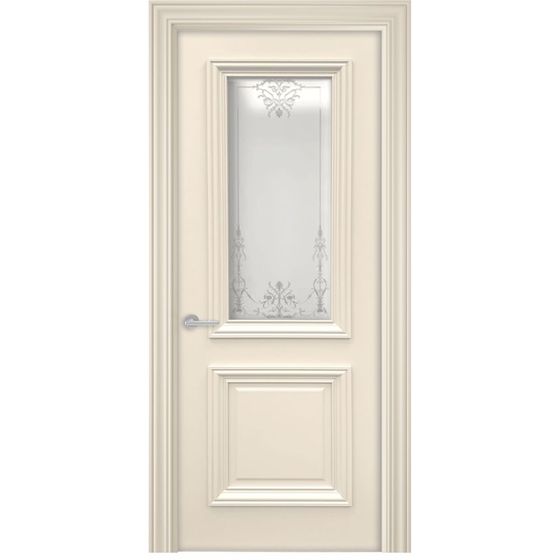 Купить Межкомнатная дверь эмаль Шервуд 2 Багет слоновая кость остеклённая 1