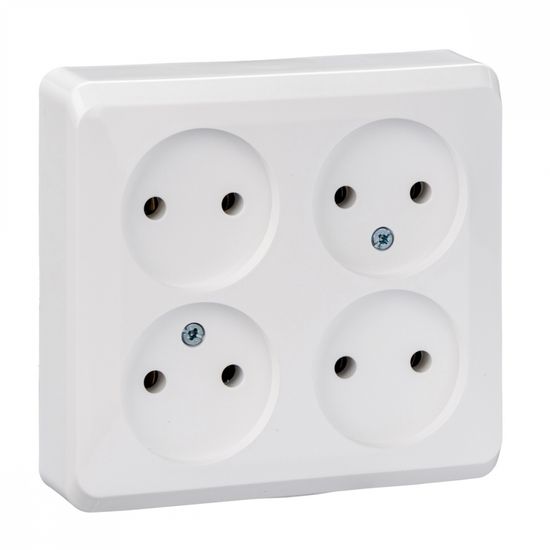 Розетка Schneider Electric Этюд 4-местная о/п б/з бел.16А 250В