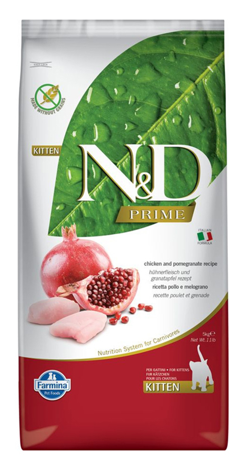 Сухой корм FARMINA N&D Prime Kitten для котят, курица с гранатом - 5 кг
