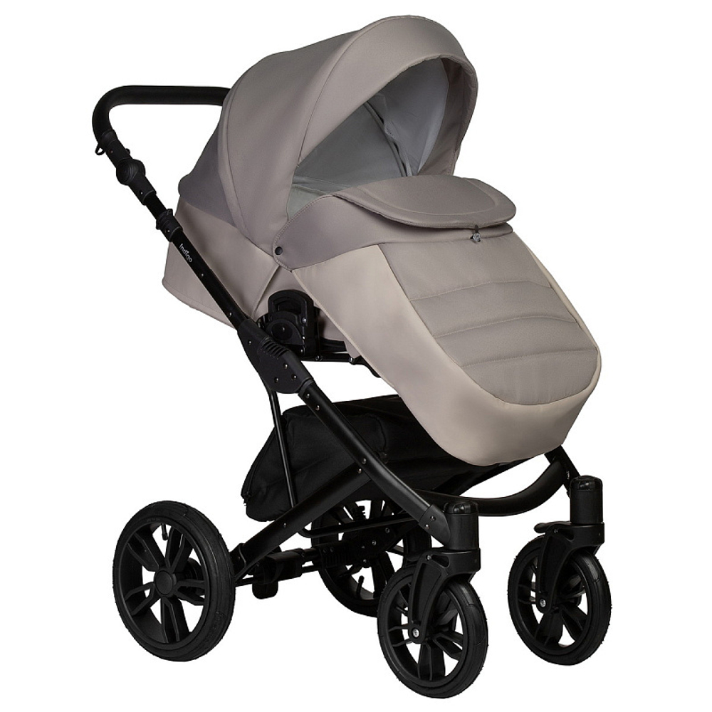 Детская коляска Indigo Mio S 2 в 1 01 св.бежевая кожа+бежевый