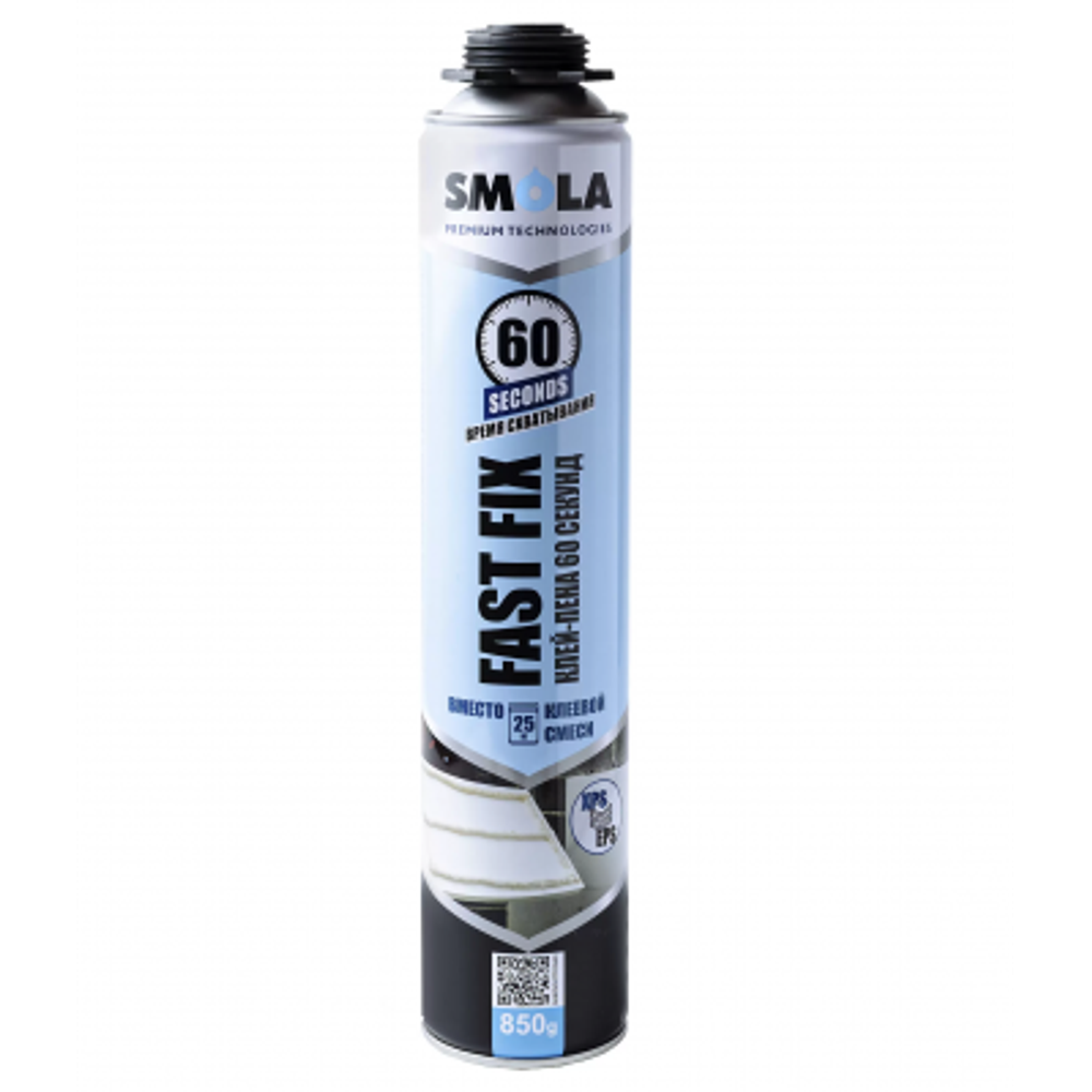 Клей-пена профессиональная всесезонная монтажная Elastic&Acoustic Smola Fast Fix 60 Секунд