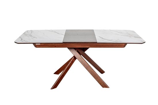 Комплект Стол BEZZO 1400 RRC / 4 стула VRN-SW вращающийся Бежевый / Американский орех