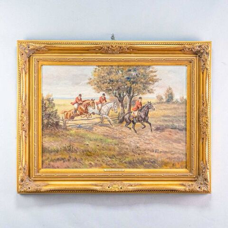 Винтаж: Картина «Английская конная охота»