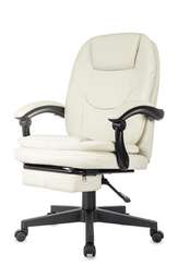 Кресло руководителя Бюрократ CH-868N-BF слоновая кость эко.кожа крестов. пластик подст.для ног