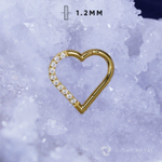 Кликер Heart Crystal PVD Yellow 1.2мм