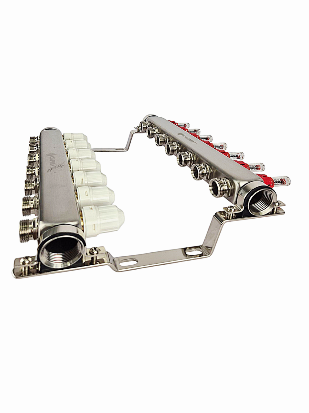 Коллекторная группа с расходомерами САРМАТ 1"x3/4" 7 вых. нерж SS2000 (CN)