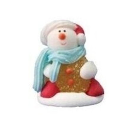 Сахарная фигурка новогодняя с мармеладом "Снеговик"