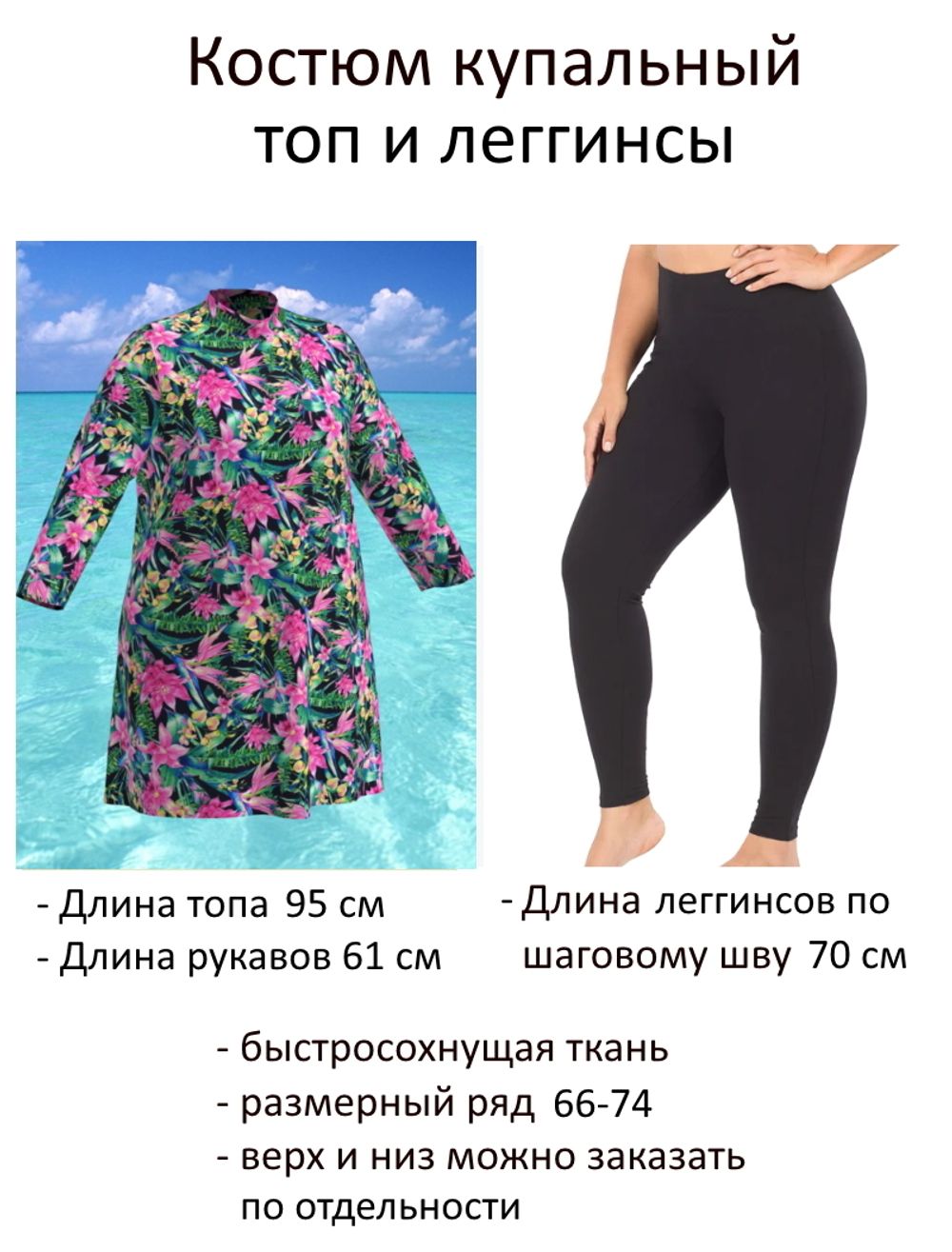 Купальный костюм 17260-17258 тропические цветы