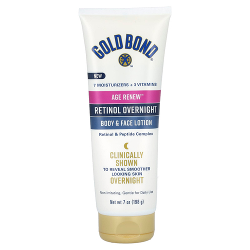 Gold Bond, Age Renew, ночной лосьон для тела и лица с ретинолом, 198 г (7 унций)