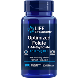 Optimized Folate (L-Methylfolate) 1700 мкг 100 таблеток Life Extension