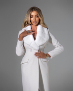 Женское шерстяное пальто с мехом