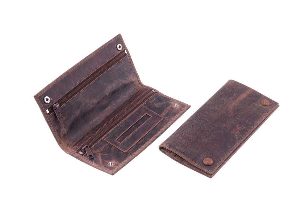 Кисет P&A для самокруток и 2 смесей, натуральная буйволиная кожа