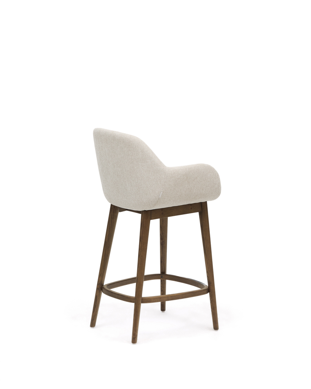 Полубарный стул Konna бежевого цвета с ножками из массива ясеня в темной отделке, 65 см