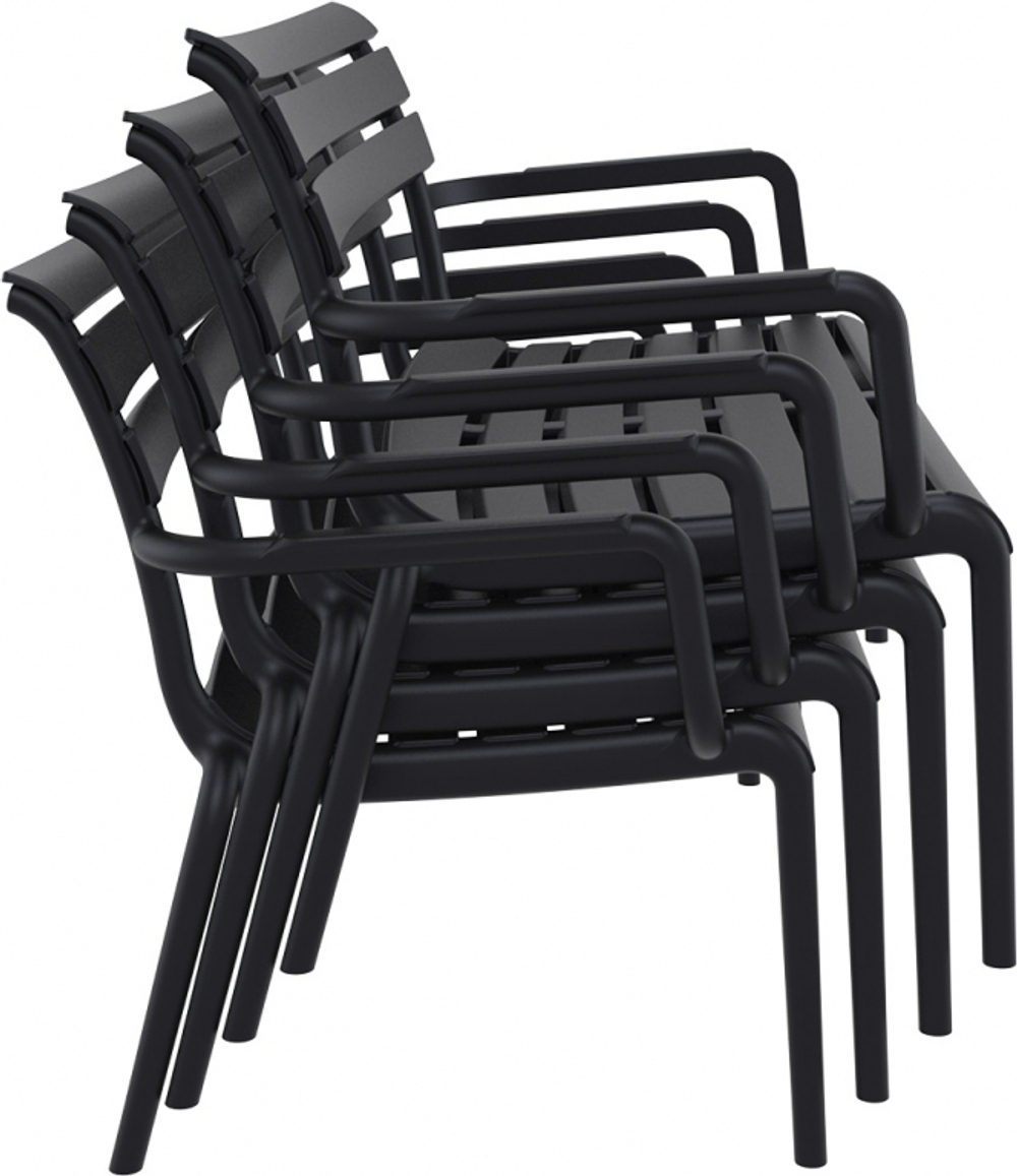 Диван пластиковый двухместный Siesta Contract Paris Lounge, черный