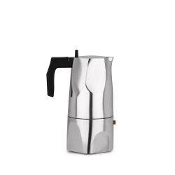 Alessi - Алюминиевая турка кофеварка под давлением Ossidiana на 6 чашек. полированный / артикул   MT18/6  / GTIN 8003299377381