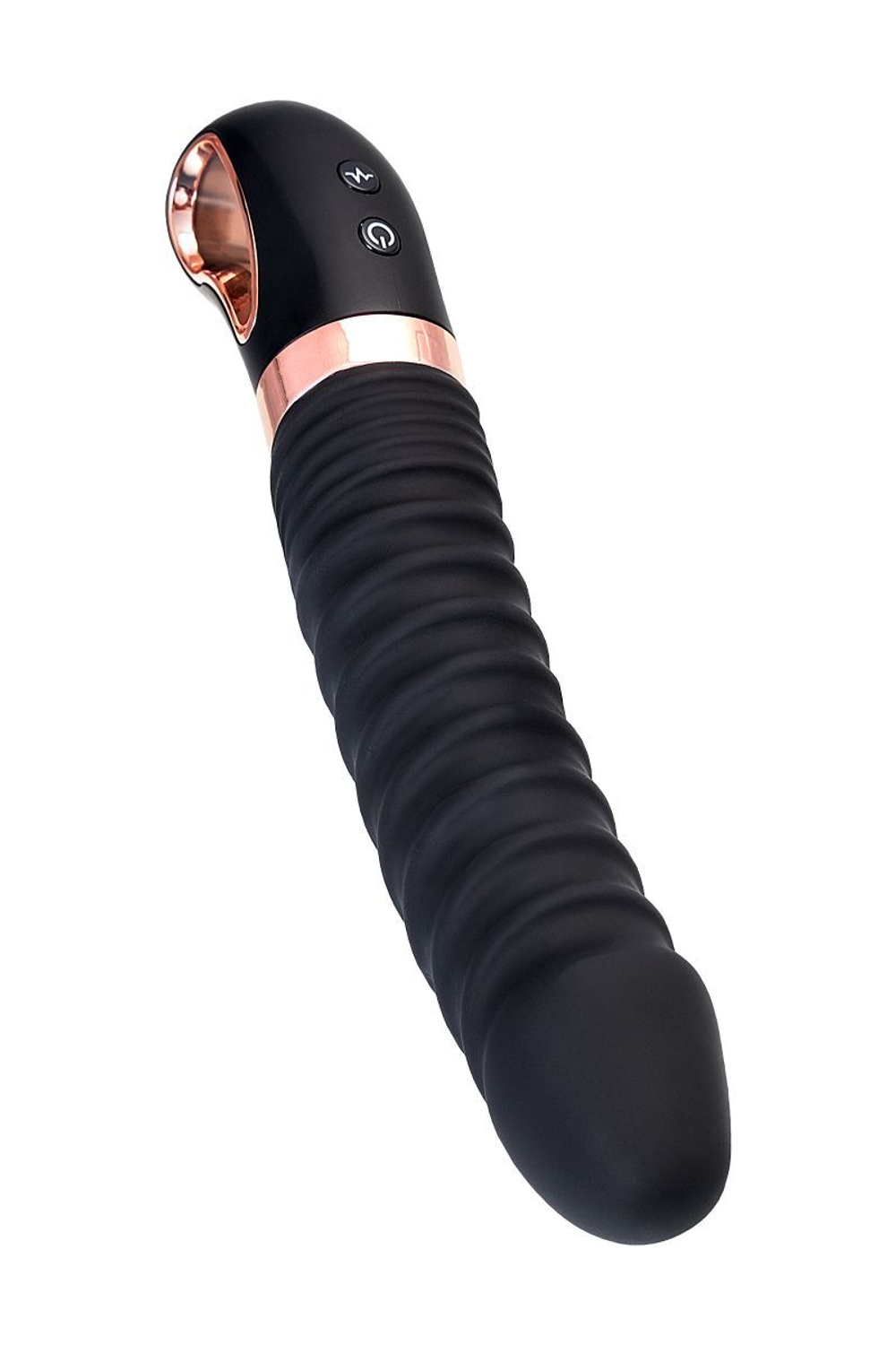 Черный вибратор Waname D-Splash Hurricane с ребрышками - 22,5 см.