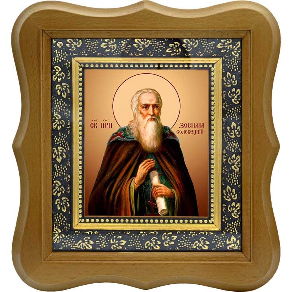Зосима Соловецкий, преподобный игумен. Икона на холсте.