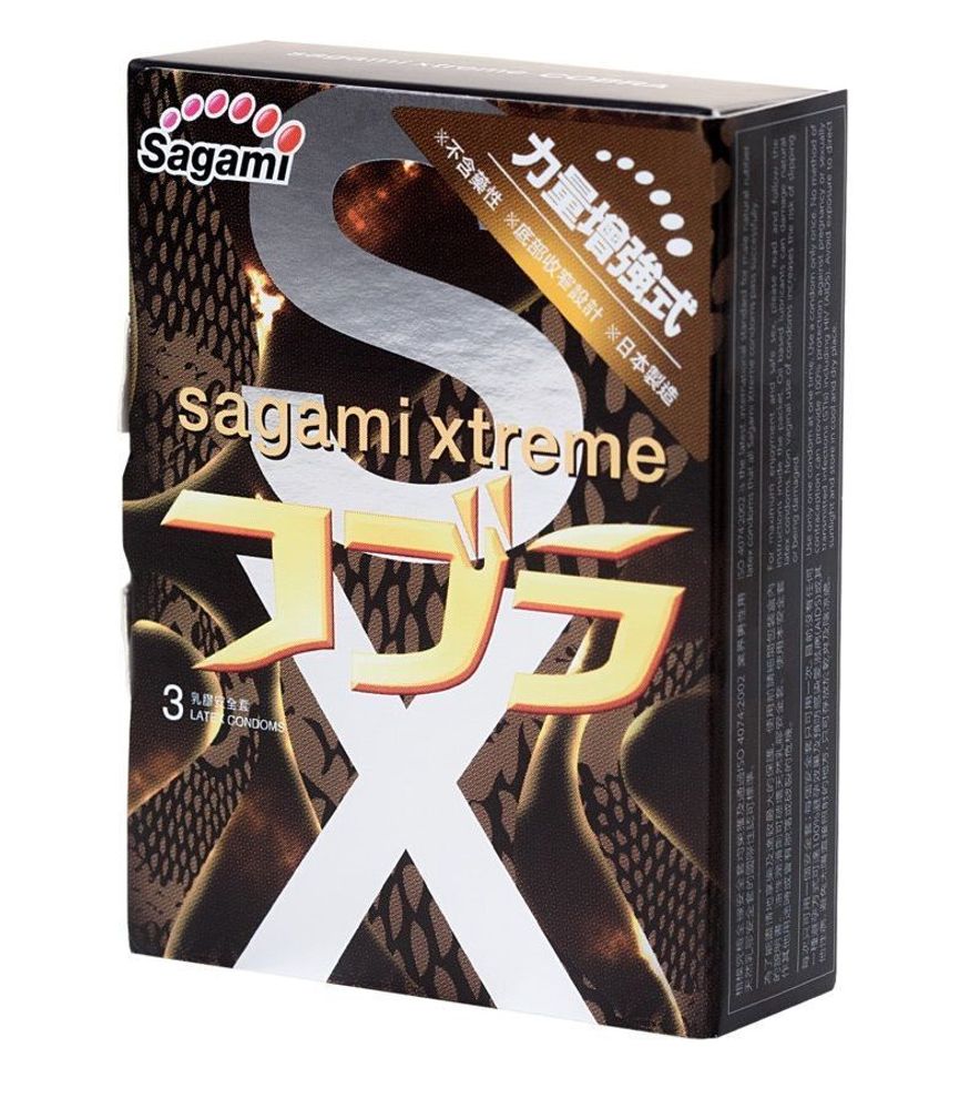 Презервативы Sagami Xtreme Cobra латексные, супероблегающие 3шт