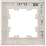 BRITE Рамка 1-местная РУ-1-2-Бр стекло белый матовый IEK
