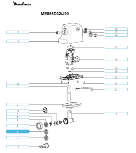 Решетка мясорубки Moulinex,Tefal 5мм MS-651275