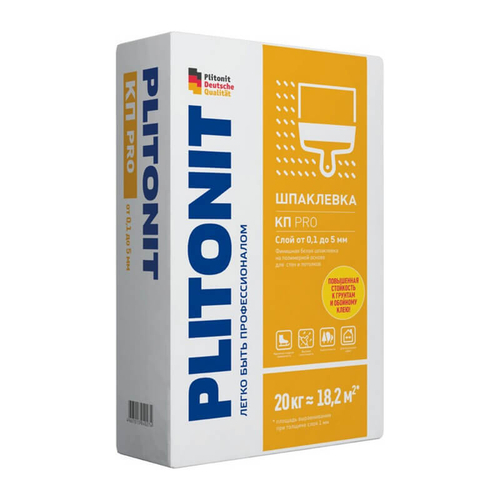 Шпаклевка финишная Plitonit КП Pro, полимерная, белая, 20 кг