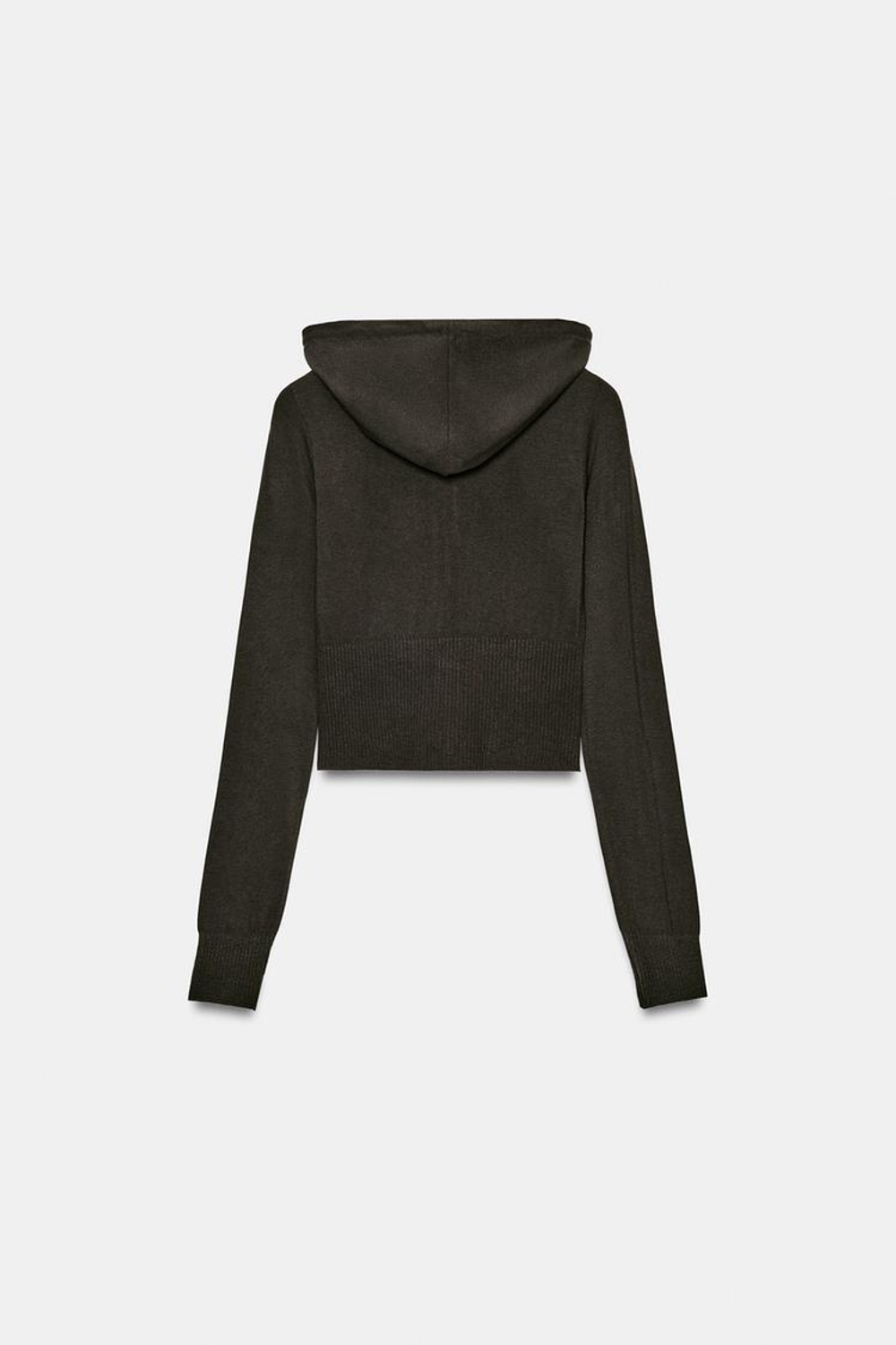 ZARA УКОРОЧЕННАЯ ТОЛСТОВКА, КОРИЧНЕВЫЙ МЕЛАНЖ