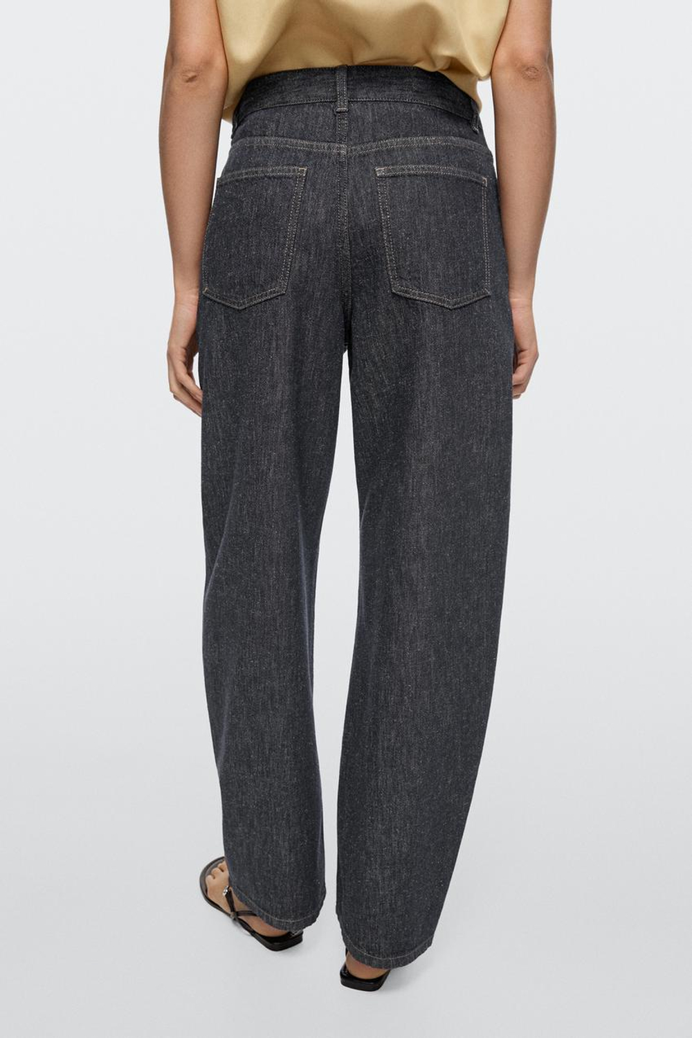 Massimo Dutti Джинсы с высокой талией и облегающим кроем, темно-синий