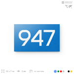 Номер на дверь 947, табличка на дверь для офиса, квартиры, кабинета, аудитории, склада, голубая 120х70 мм, Айдентика Технолоджи