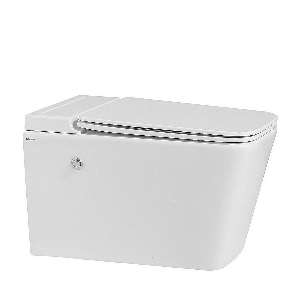 Унитаз подвесной Abber Rechteck AC1202P-AC0101P белый, с крышкой микролифт, с инсталляцией