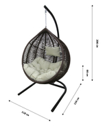 Кресло подвесное Garden Story Флорес (стойка+основание черн, корз.коричневая, подуш.estera-хамелеон. 3уп. (В))
