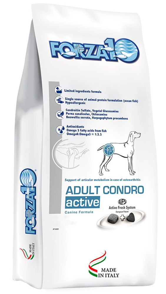 Forza10 10кг Active Adult Condro Корм для собак, при заболеваниях опорно-двигательного аппарата