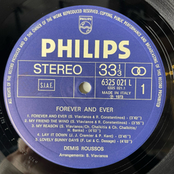 Винтажная виниловая пластинка LP D mis Roussos Forever And Ever (Италия 1973) Good Bye My Love Good Bye