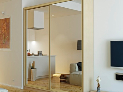 Дверь-купе 2850*1000 мм, золото матовое, форма ручки-Т