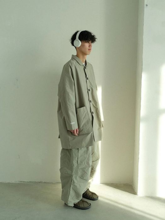 Тренч TRENCH COAT JACKET OVERSIZE/OLIVA/TASLAN