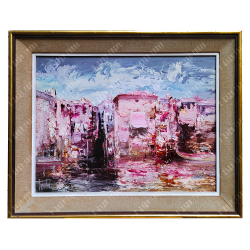 Брончу С. Р. (Bronchu). Вид Венеции. Масло. Испания, ХХ в.