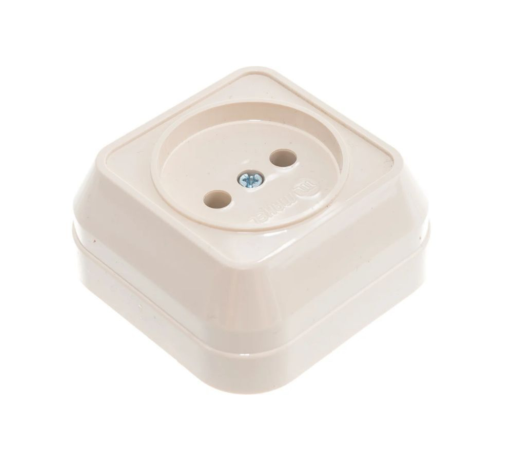 Розетка 1-я без з/к Makel кремовая 45202