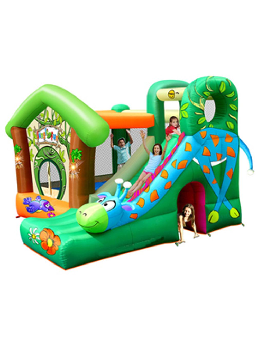 Надувной батут с горкой "Жирафик" 9139