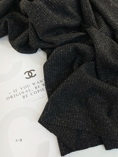 ЧЕРНЫЙ - Лапша вязаная с люрексом (ОЗ75)