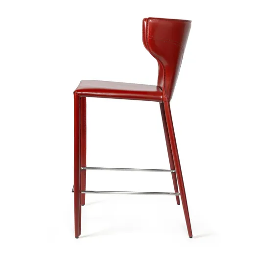 Стул полубарный Austin, кожа ретро-красный