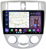 Магнитола для Chevrolet Lacetti седан/универсал, Daewoo Gentra (кондиционер, рамка серебро) - FarCar XXL3014M монитор 10.36" 2K QLED на Android 14, TS20, 8+256Гб, CarPlay, 4G SIM-слот