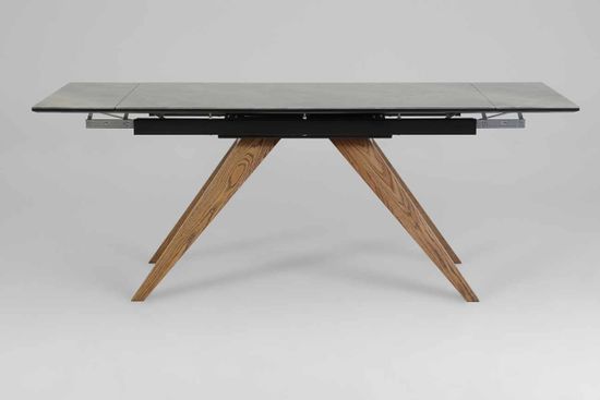 Стол Орландо (дуб/нога светлый дуб с черной патиной/столешница керамика каррара)