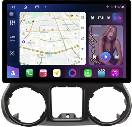 Магнитола для Jeep Wrangler 3 2014-2018 - FarCar BX877 монитор 13" 2K QLED на Android 13, TS10, 6+128, CarPlay, 4G SIM-слот