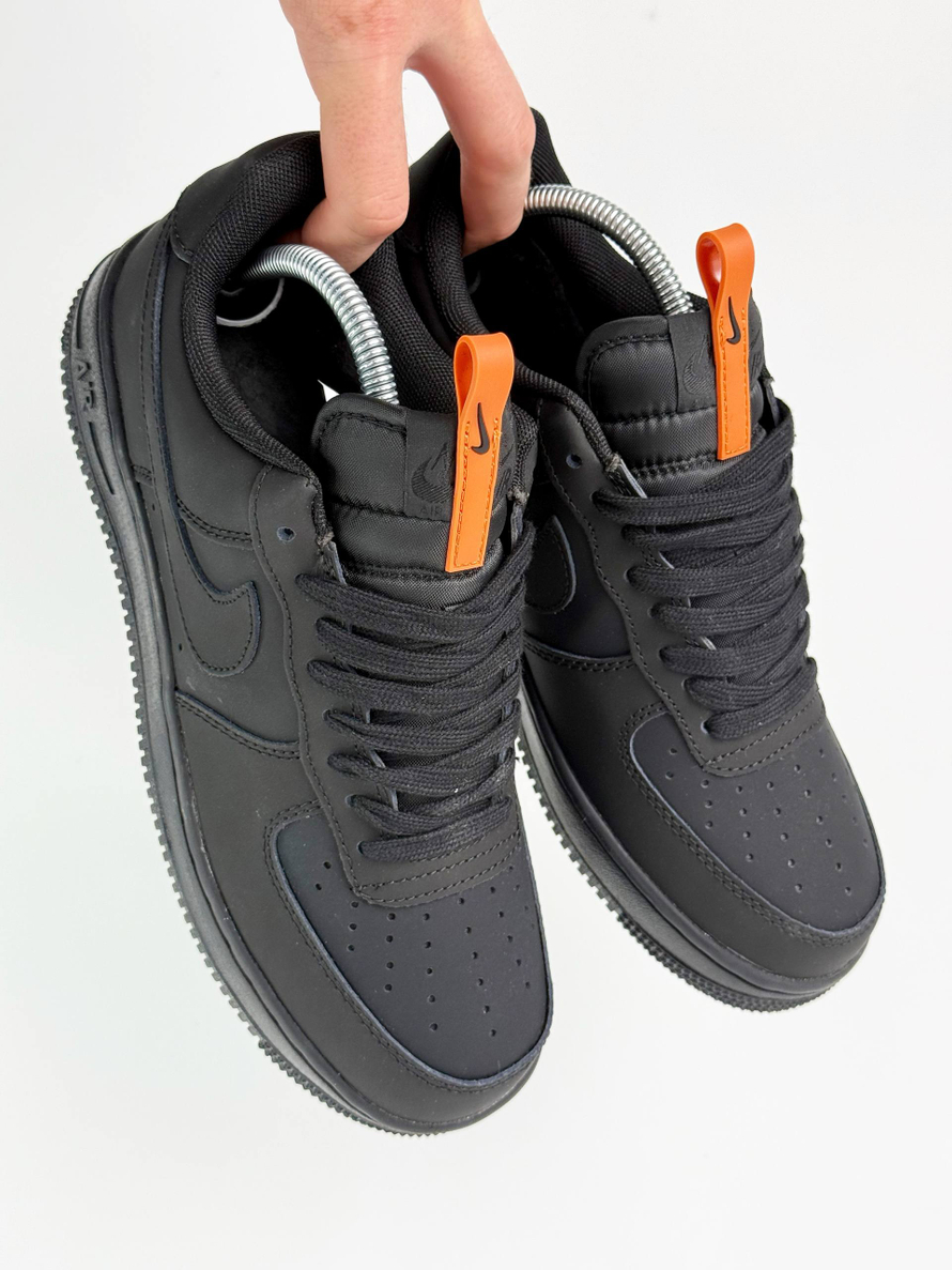 Кроссовки Nike Air Force 1 Low с мехом #B88 (черн.)