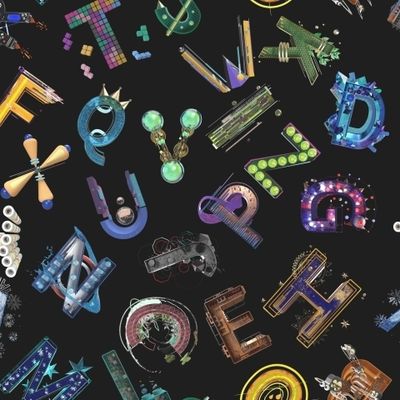 Английский алфавит на черном фоне