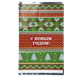 Пакет новогодний подарочный Россия 25*40 см слюда Колядки 10 шт/упак 2 000 шт/кор